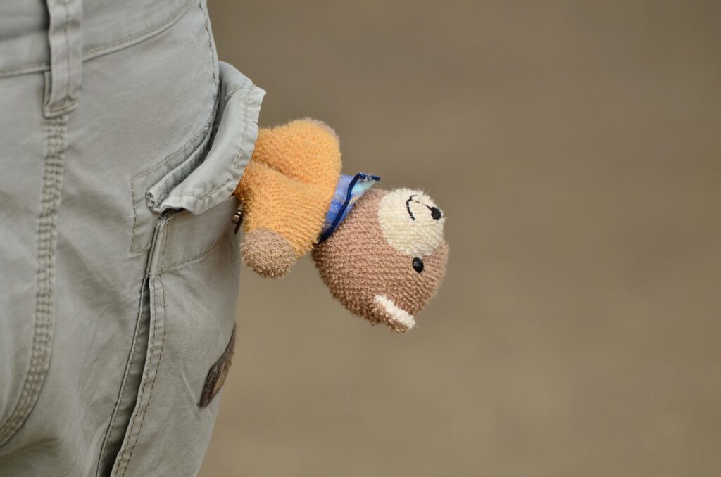 pocket, trousers, fun, joke, teddy bear, toy, jeans, close up, stitched, upside down, hang, papa, child abuse, child protection, child abuse, child abuse, child abuse, child abuse, child abuse