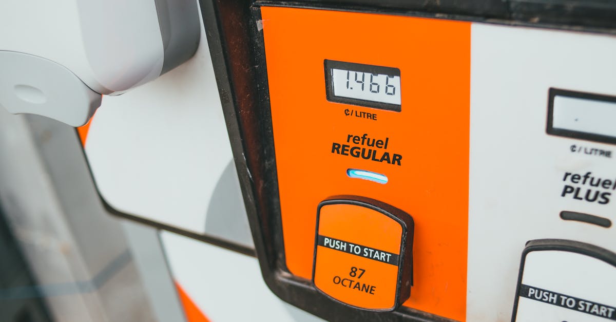 Detailed view of a gas pump showing price and octane level 87.